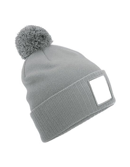 CB338R Beechfield Appliqué Patch Pom Beanie
