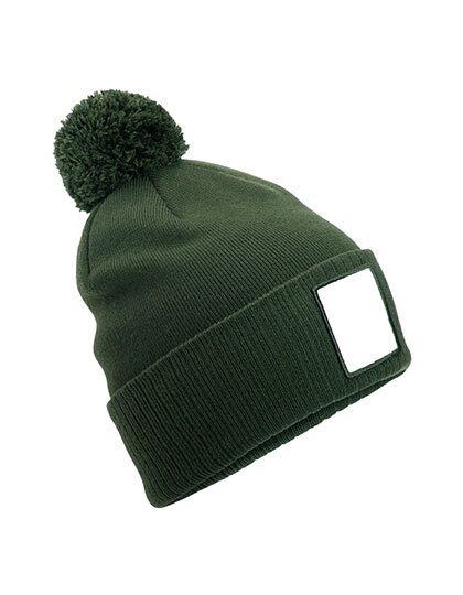 CB338R Beechfield Appliqué Patch Pom Beanie