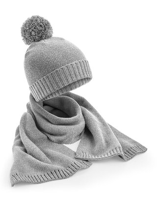 CB401 Beechfield Knitted Scarf and Beanie Gift Set