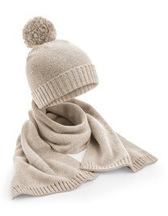 CB401 Beechfield Knitted Scarf and Beanie Gift Set