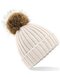 Faux Fur Pop Pom Chunky Beanie