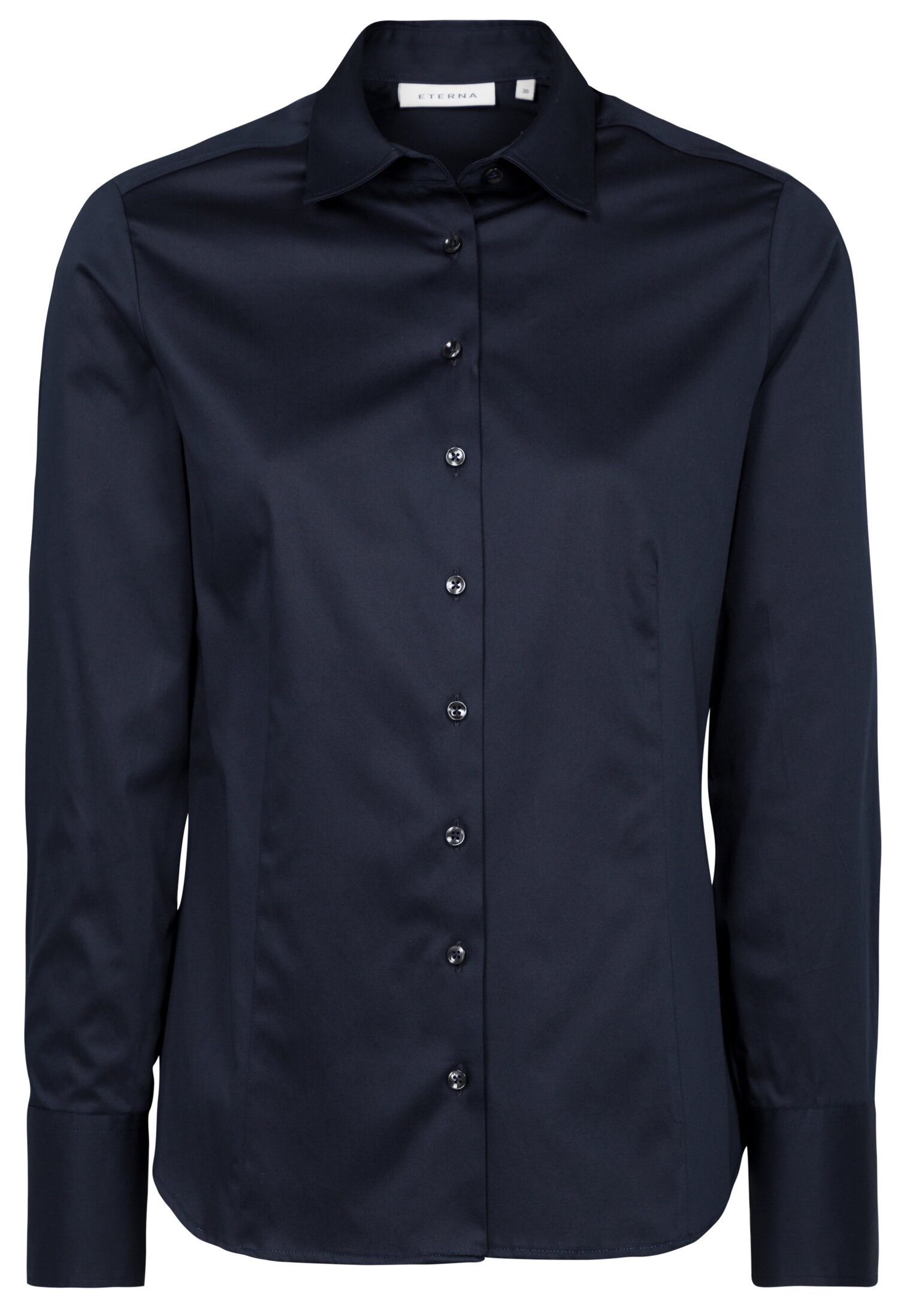 Eterna Bluse Satin Shirt- Tailliert - Ohne Brusttasche