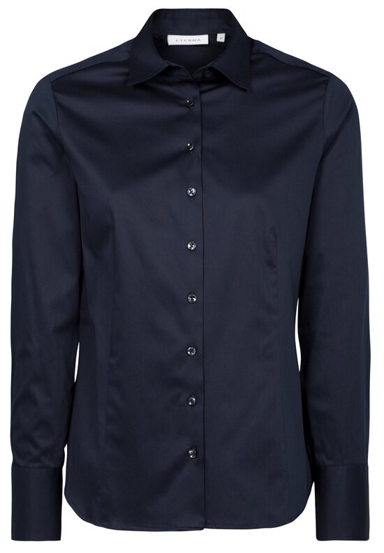 Eterna Bluse Satin Shirt- Tailliert - Ohne Brusttasche