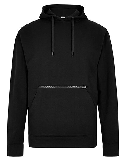 Regular Fit Pique Hoodie with Zipped Pocket
