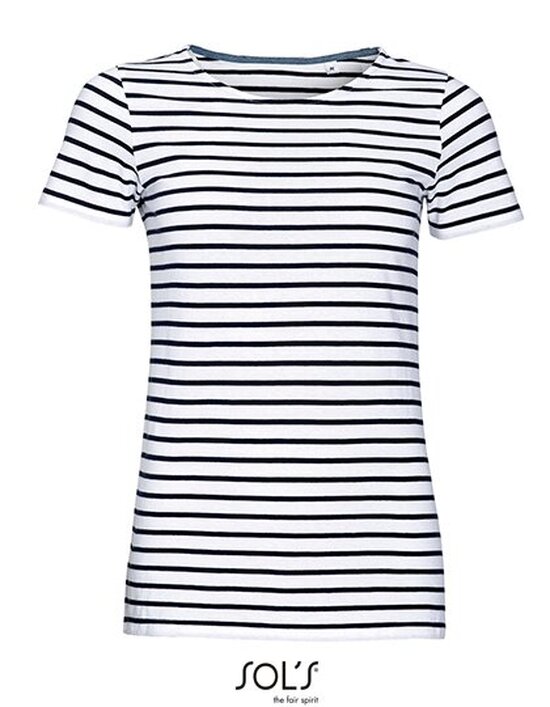 Women`s Round Neck Striped T-Shirt Miles