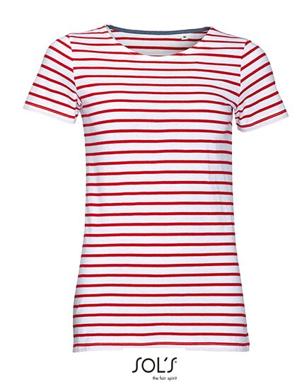 Women`s Round Neck Striped T-Shirt Miles