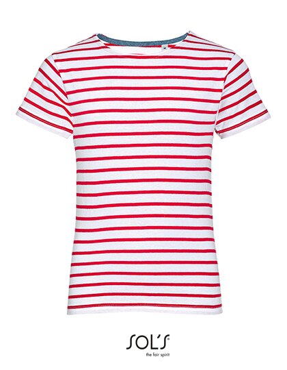 Kids` Round Neck Striped T-Shirt Miles