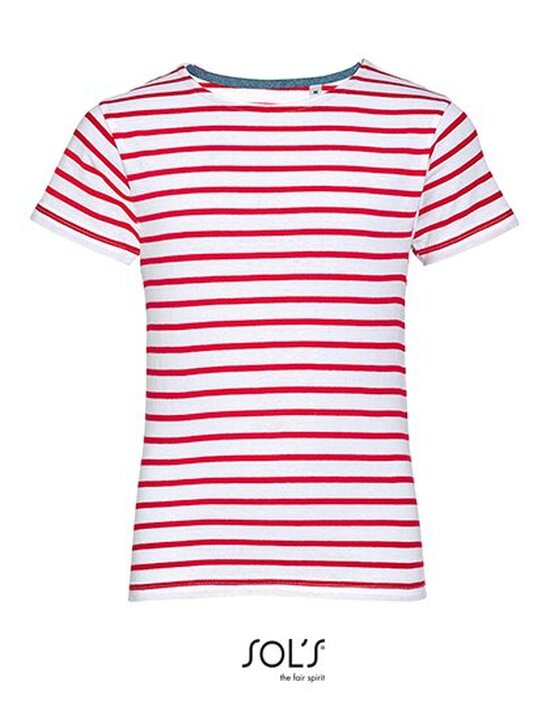 Kids` Round Neck Striped T-Shirt Miles