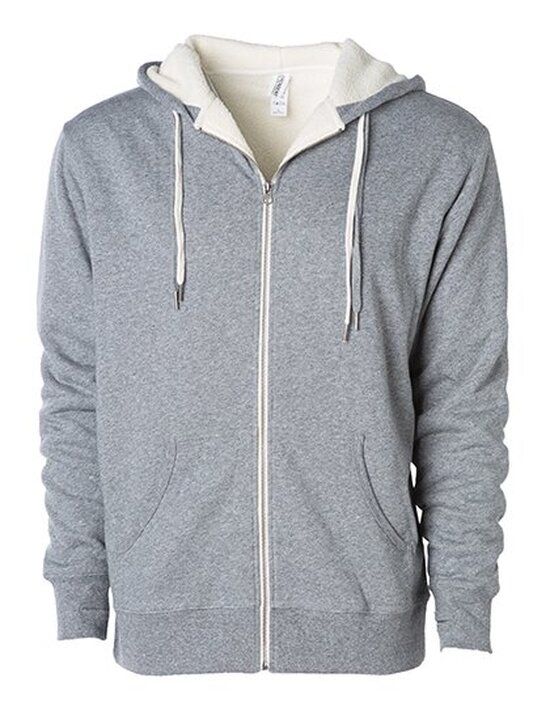 Unisex Sherpa Lined Zip Hooded Jacket