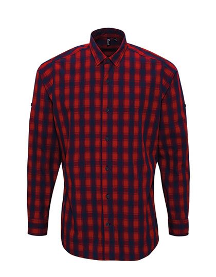Men`s Mulligan Check Cotton Long Sleeve Shirt