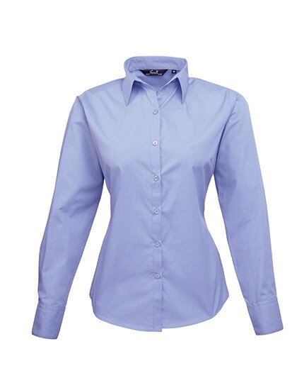 Ladies` Poplin Long Sleeve Blouse