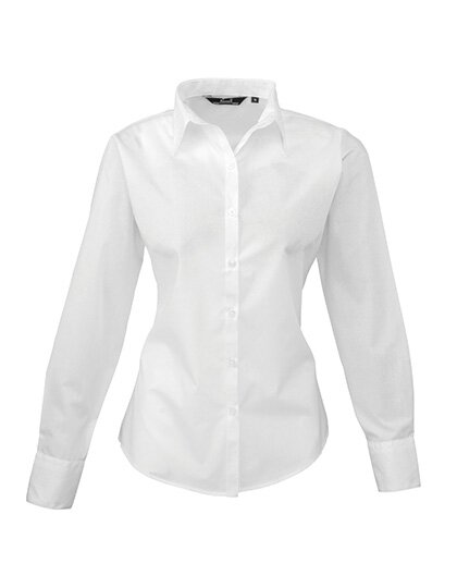 Ladies` Poplin Long Sleeve Blouse