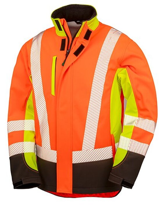 Recycled 3-Layer Printable 3-Tone Safety Softshell Jacket