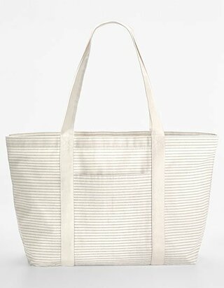 WM255 Westford Mill Striped Organic Cotton Shopper