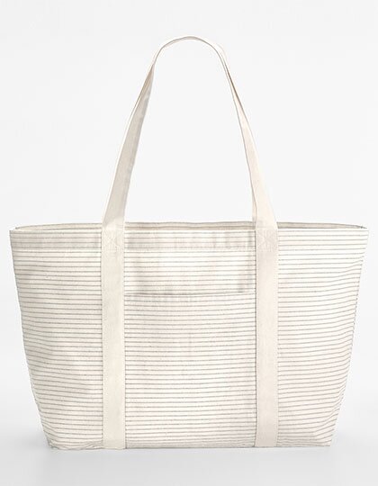 WM255 Westford Mill Striped Organic Cotton Shopper