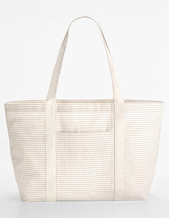 WM255 Westford Mill Striped Organic Cotton Shopper