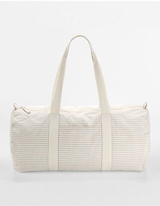 WM258 Westford Mill Striped Organic Cotton Barrel Bag