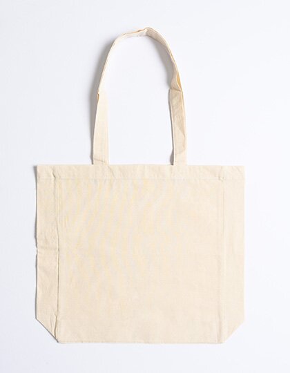 Baumwolltasche mit Seitenfalte lange Henkel