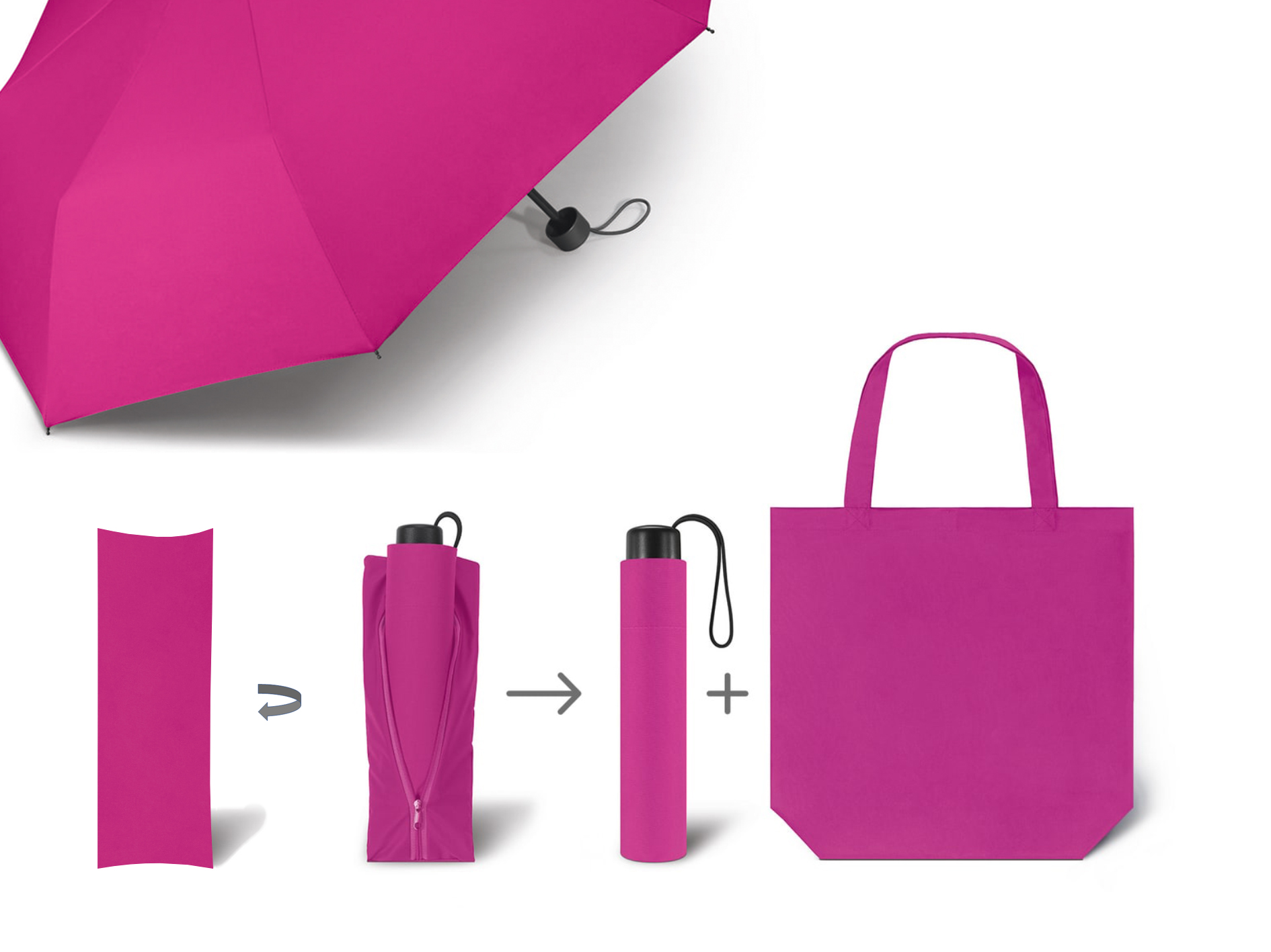 Taschenschirm mit Einkaufstasche SCHIRM & SHOPPER