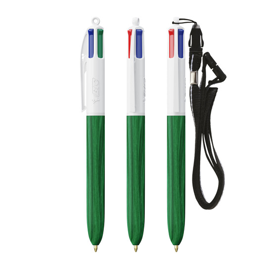 BIC® 4 Colours® Wood Style with Lanyard