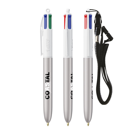 BIC® 4 Farben Glacé mit Schlüsselband