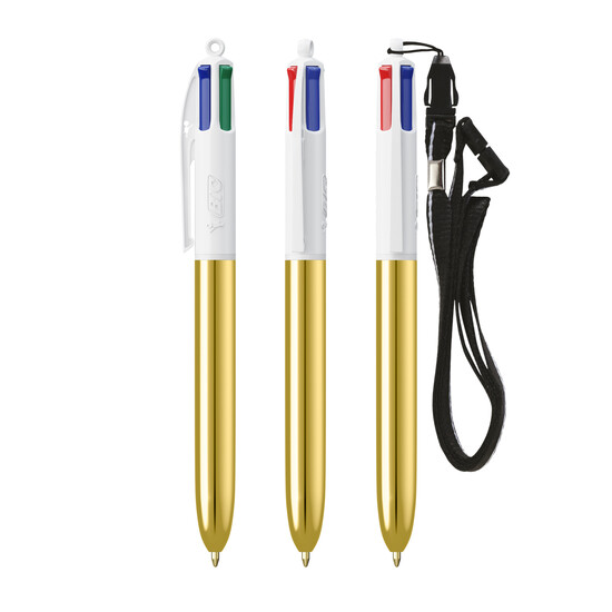 BIC® 4 Colours Shine mit Lanyard-Kugelschreiber