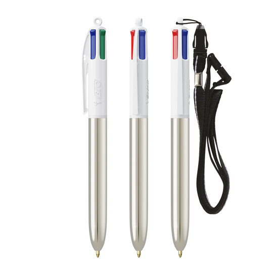 BIC® 4 Colours Shine mit Lanyard-Kugelschreiber